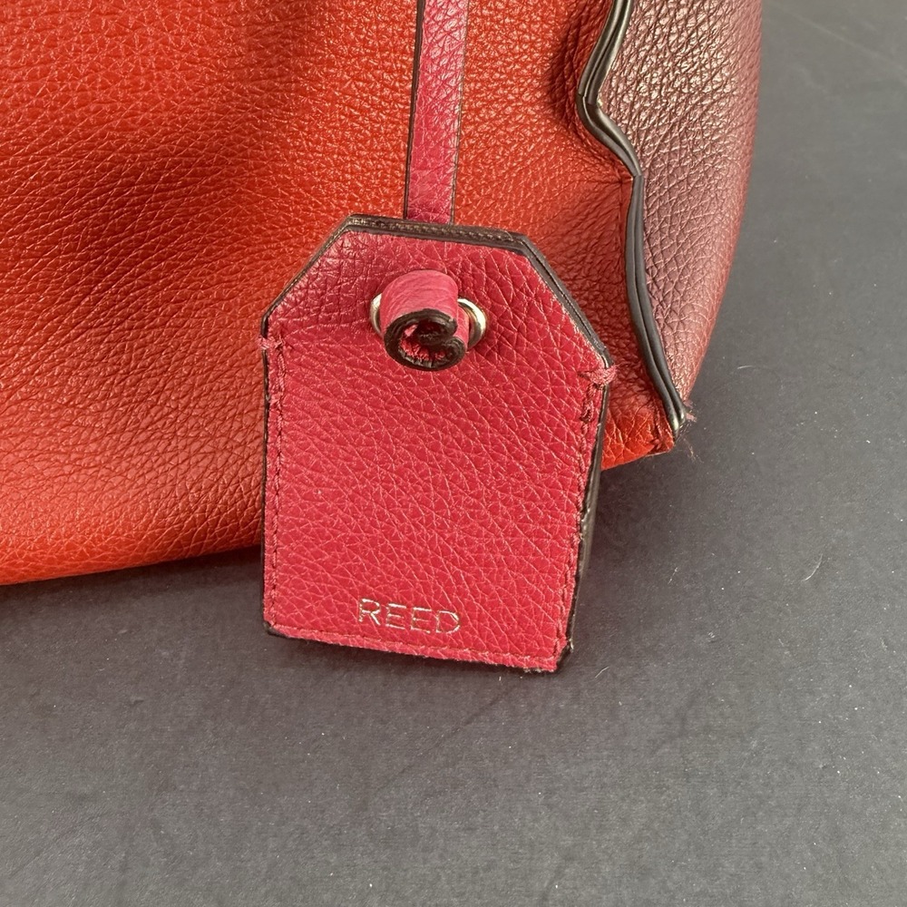 Reed Two Tone Red Purse 9x11", 6" Depth Shoulder/Crossbody - Picture 2 of 14